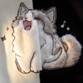 thumbnail image 3 of Women's Hoodies Sweatshirts Casual Everyday Pullover with Embroidered Cat Pattern and Oversized Pocket Long Sleeve Hoodie Top for Spring and Autumn Black M, 3 of 3