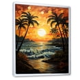thumbnail image 2 of Designart "Sunrise Amidst Palm Trees III" Floral Floater Framed Canvas Print, 2 of 7