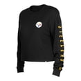 thumbnail image 2 of Women's New Era  Black Pittsburgh Steelers Sport Night Thermal Long Sleeve Cropped-T-Shirt, 2 of 3