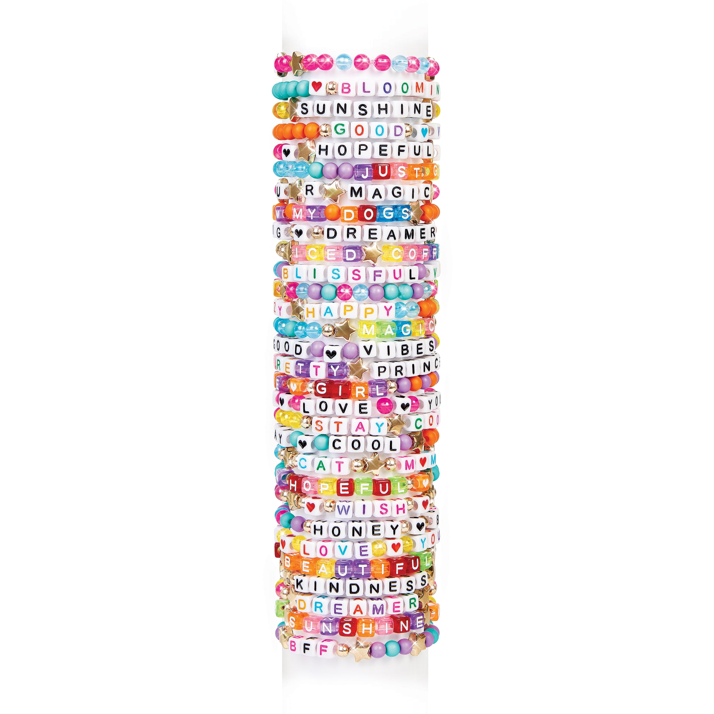 Make it Real! Say Yes - Alphabet Bead Bracelet Kit for Kids