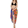 thumbnail image 2 of HAPPY BAY Women's Beachwear Summer Beach Bikini Wraps Swimwear Swim Cover up Wrap Skirt Bathing suit Sarong Coverups for Women One Size Red, Parrot Flower Leaf Tree, 2 of 5