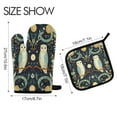 thumbnail image 2 of Yayeee Oven Mitts and Pot Holder Set of 4 Heat Resistant Kitchen Gloves Baking Hot Pad, Mystical Owls Pattern, 2 of 5