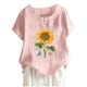 thumbnail image 1 of Camisas de Manga Corta para las Mujeres, Blusa de Botón de Impresión Casual con Cuello Redondo Hecha de Tela Suave Transpirable para Verano Primavera, Blusas de Manga Corta para las Mujeres, 1 of 4