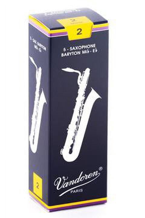 Vandoren Bari Sax Traditional Reeds Strength #2.5; Box of 5