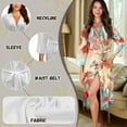 thumbnail image 6 of Yuyamidu Colorful Flower Robe Butterfly Long Gowns for Women Sleepwear Ladies Kimono Dress Lightweight Long Sleeve Bathrobe for Girls Teens Casual Nightgown Sleepwear Size S, 6 of 7