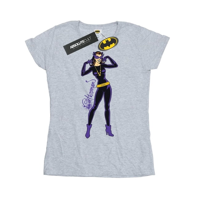 DC Comics T-Shirt en Coton pour Femmes Catwoman Pose Heureuse