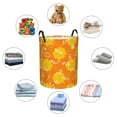 thumbnail image 6 of LNWH Laundry Basket, Orange Flower Graffiti Pattern Foldable Laundry Hamper With Handles Waterproof, Medium Size, 6 of 8