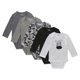 thumbnail image 1 of Hanes Body unisex de manga larga para bebé Ultimate Flexy para niños y niñas, paquete de 5, gris/negro, 6-12 meses EE. UU., 1 of 1