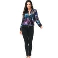 thumbnail image 5 of Fashion Womens Sequin Long Sleeve Front Zip Jacket with Ribbed Cuffs, 5 of 5
