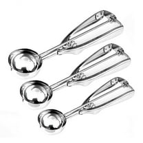 OAVQHLG3B Stainless Steel Ice Cream Scoop Ice Cream Scoop Scoop Fruit Scoop (Large, Medium and Small)