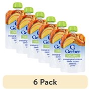 (6 pack) Gerber Organic for Toddler WonderFoods, Mango Peach Carrot Sweet Potato Oatmeal, 3.5 oz Pouch