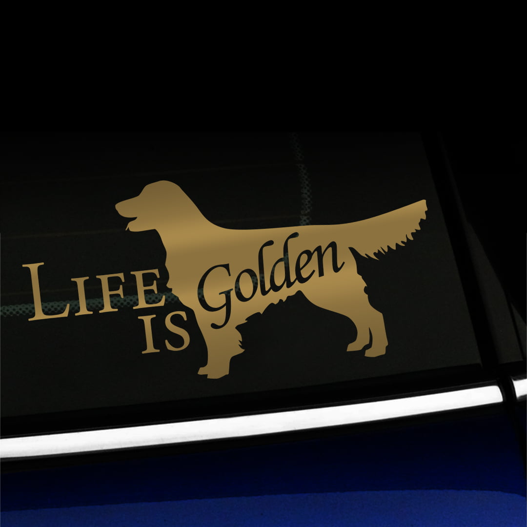 I Love My Golden Retriever Dog Name Custom Decal Choose Color V and T Gifts 