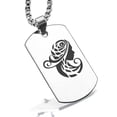 thumbnail image 1 of Stainless Steel Tribal Virgo Zodiac (Maiden) Dog Tag Pendant Necklace, 1 of 3