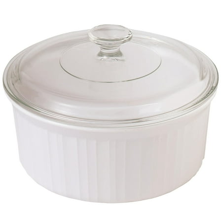 CorningWare French White III 2.5-Quart Round Casserole with Glass Cover