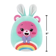 Squishmallows Official 8 inch Care Bears - Cheer Bear in Bunny Suit - Childs Ultra Soft Plush Toy