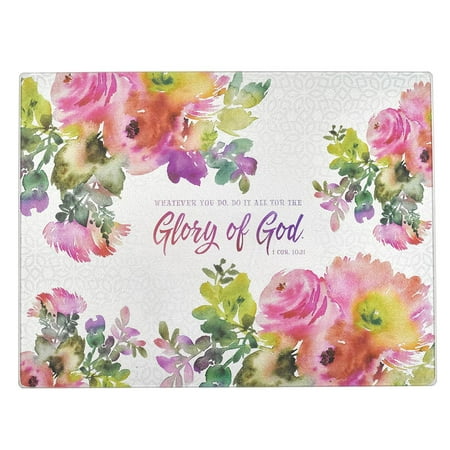 Christian Art Gifts Cutting Board Glass Glory of God 1 Cor 10: 31 (Other)
