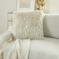 thumbnail image 4 of Nourison Shag Soft Ribbon Shag Ivory 20" x 20" Throw Pillow, 4 of 6