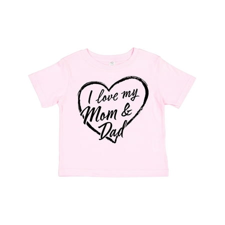 

Inktastic I Love My Mom and Dad in Black Chalk Heart Boys or Girls Toddler T-Shirt