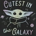 thumbnail image 2 of Girl's Star Wars: The Mandalorian Grogu Cutest in the Galaxy Iridescent Graphic Tee Black Small, 2 of 4