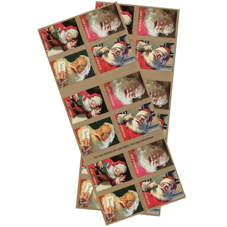 Irish Christmas Stamps Sparkling Holiday 2 Sheets of 20 Forever USPS First Class one Ounce Postage Stamps (40 Stamps) Christmas Celebration Santa Coca-Cola ()