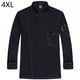 thumbnail image 2 of Chef uniforme poliéster manga larga otoño cálido delantal delantal con bolsillos delanteros Catering Cómodas bandas de sudor para la barra de café Negro 4xl seitruly LF000326-06, 2 of 7