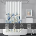 thumbnail image 6 of Stall Shower Curtain, Blue Hydrangea Floral Small Shower Curtain Set with Hooks Waterproof Fabric Aesthetic RV Bathroom Curtain, 36x72 Inch, 6 of 6