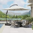 thumbnail image 4 of Grand Patio 10x10 ft Deluxe Patio Umbrella with Weighted Base Square Outdoor Cantilever Offset Umbrella w/ Curved Aluminum Pole, Light Gray, 4 of 9