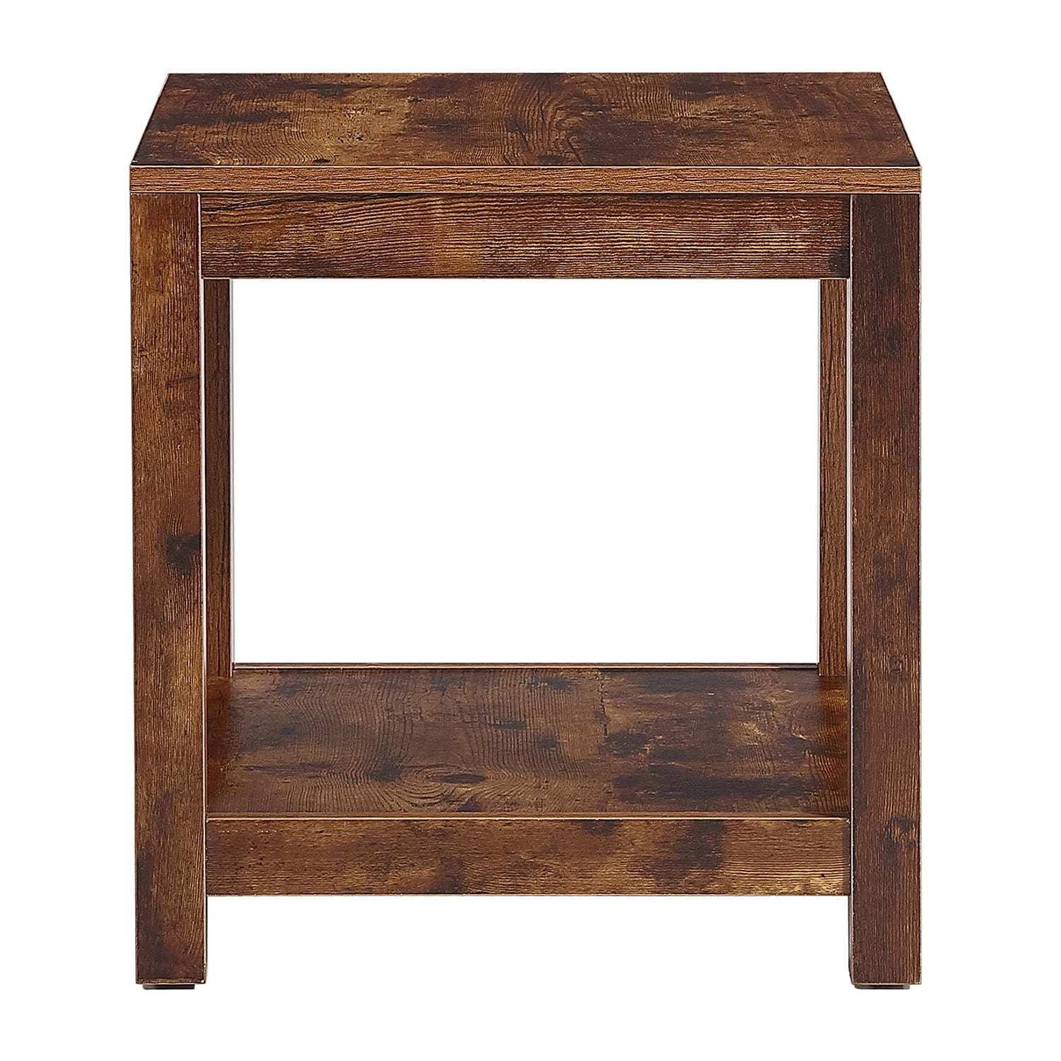 Kadyn End Table, Mid-Century Nightstand for Living Room, MDF Bedside Table with Storage Shelve, Rustic Brown Kadyn End Table, Mid-Century Nightstand for Living Room, MDF Bedside Table with Storage Shelve, Rustic Brown