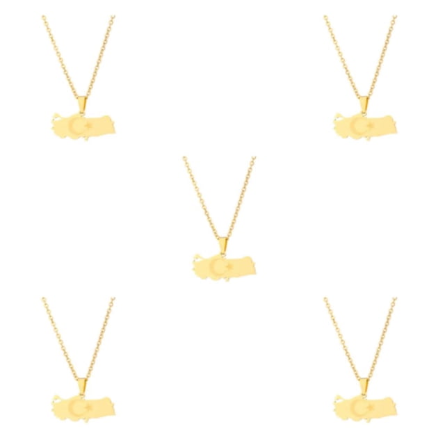 Collar Sonducket con bandera del mapa de Turquía para mujer colgante clásico Acero inoxidable tamaño regalo