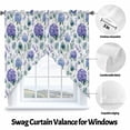 thumbnail image 3 of Blue Purple Swag Valances for Windows 2 Pack Hydrangea Eucalyptus Leaves Country Farmhouse Swag Kitchen Curtains 36 Inches Long Rod Pocket Short Window Treatment for Kitchen Bathroom 28"x36", 3 of 8