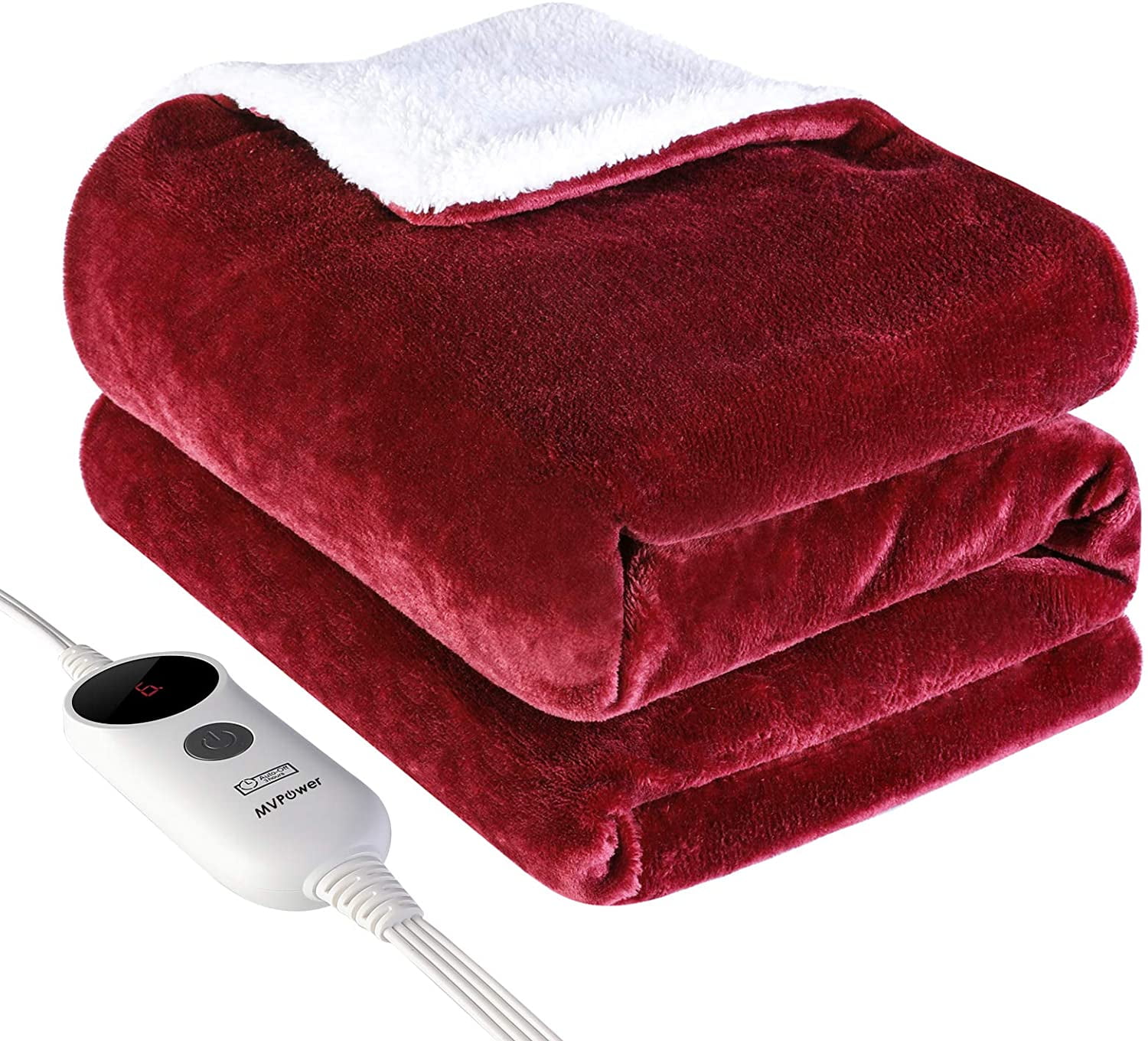 Anti-pill Fleece Soft Blanket 12 hr Timer Preheat Plush Electric Heated Blanket 