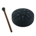 thumbnail image 2 of Tambor de Lengua de Acero, Mini Tambor de Mano Profesional, Instrumento de Percusioón de Tambor de 6 Notas, Tambor de Mano de Acero al Carbrower para Yoga Meditación Sonido, 2 of 7