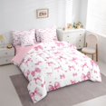 thumbnail image 3 of Homewish Girl Lovely Bowknot 7-Piece Bedding Comforter Set,Cartoon Loves Stars King Bedding Sets,Princess Pink Bowtie Bed Sheets For Kids,Ultra Soft Home Decor Reversible, 3 of 8