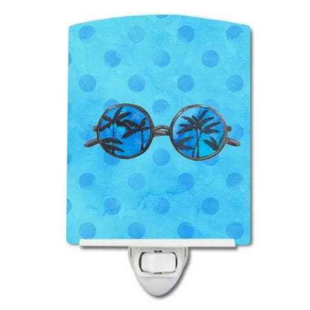 Sunglasses Blue Polkadot Ceramic Night Light