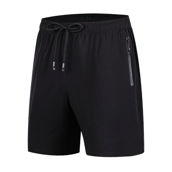 Pisexur Men's Shorts Zipper Pocket Elastic Waist Stretch Summer Casual Beach Cargo Pants