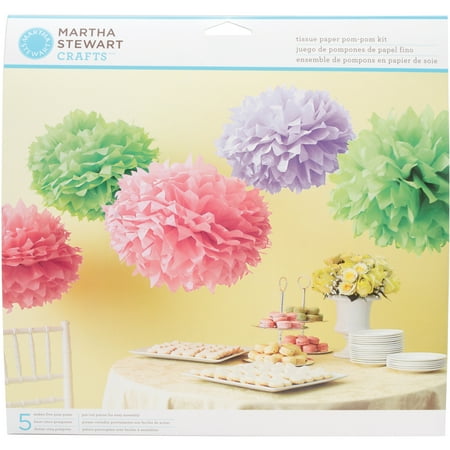 Tissue Paper Pom-Pom Kit Makes 5-Colorburst, Pk 1, Martha Stewart