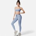 thumbnail image 5 of Women's High Waist Drawstring Leggings with Stretchy Fit - Small, Light Blue, 5 of 6