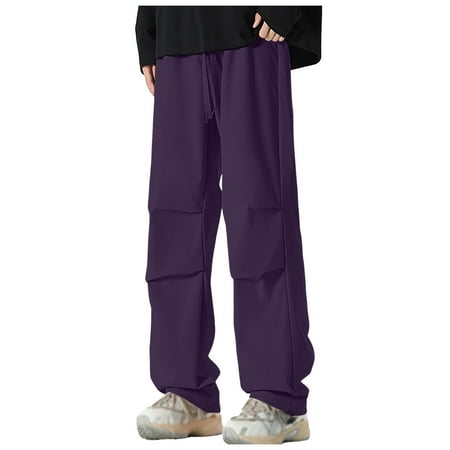 TIANZEN 2024 Autumn Men s Solid Color Wide Leg Paratrooper Overalls Couple Loose Straight Leg Functional Pants Athletic Fit Pants Men Memory
