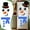 B, variant on Christmas Snowman Wall Decal & Fridge Magnet Sticker Set – Self-Adhesive Holiday Decoration for Doors, Windows, Home, School & Party Displays