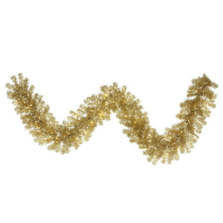 Christmas Garland With Led Lights Vickerman 492857 - 9' Antique Gold Pine with 70 Dura-Lit LED Warm White Lights Christmas Garland (B173815LED) ()