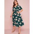 thumbnail image 4 of U.Vomade Women's Plus Size Dress Floral Button Dress, 4 of 6