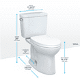 thumbnail image 2 of TOTO® Drake® Two-Piece Elongated 1.28 GPF TORNADO FLUSH® Toilet with CEFIONTECT® and SoftClose® Seat, WASHLET®+ Ready, Cotton White - MS776124CEG#01, 2 of 5