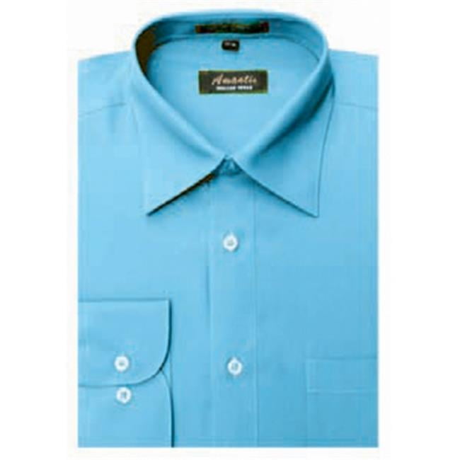 Amanti Men Classic Dress Shirt Convertible Cuff Solid w/ Matching Tie Off White