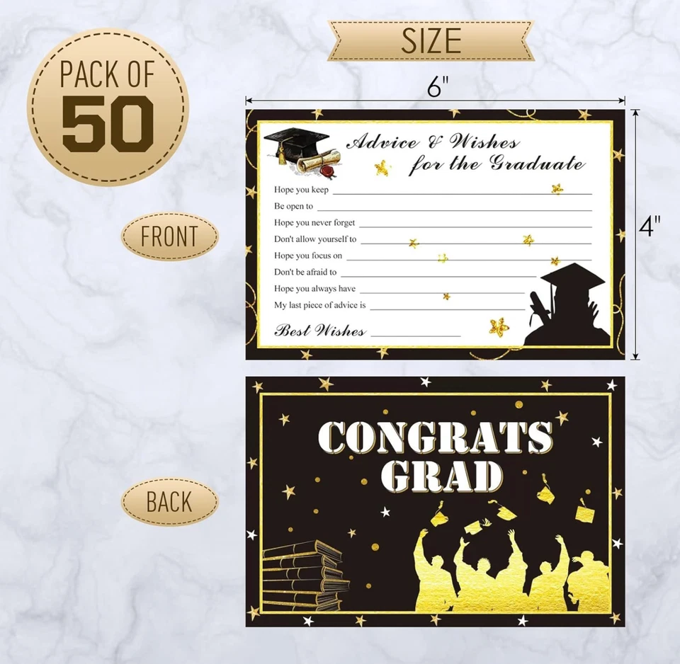 CRESTIN- Graduate Advice Cards - 50-Pack Graduation Table Game, Party Supplies 2026