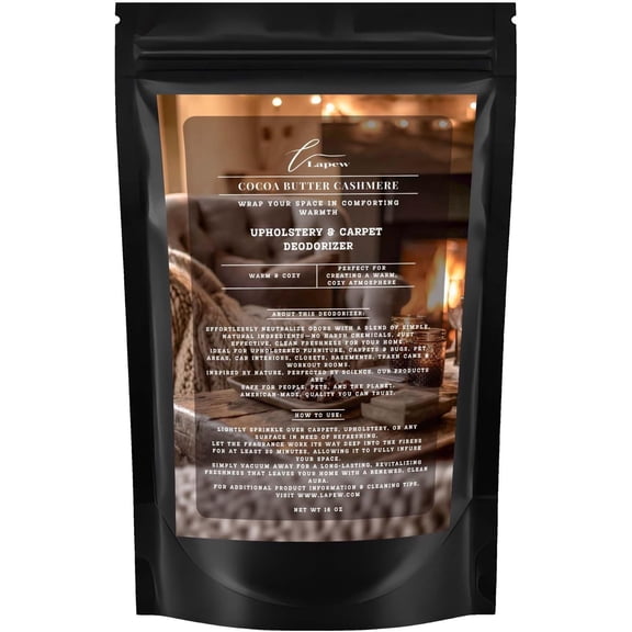 Cocoa Butter Cashmere Carpet Deodorizer Powder - Pet Safe Freshener for Vacuuming | Scented Odor Eliminator for Home | 16 oz