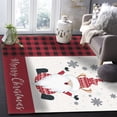 thumbnail image 6 of Xmas Gnome Area Rug 4x6ft Merry Christmas Non-Slip Washable Square Rugs Soft Felt Indoor Floor Mat for Bedroom Kitchen Living Room Bathroom, 6 of 8