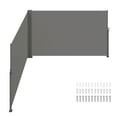 thumbnail image 1 of KFFKFF Auvent Latéral Rétractable, Cloison d'Intimité Extérieure en Aluminium 71 Pieds' x 236 Pieds', Écran de Terrasse Rétractable en Polyester 280 g Résistant à l'Eau, Séparateur d'Espace Pare-Vent UV 30+ pour Patio, Gris, 1 of 9