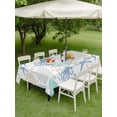 thumbnail image 4 of Outdoor Tablecloth with Umbrella Hole for Patio/Picnic/Party/Camping, Coral Jellyfish Coastal Waterproof Table Cloth Rectangle Table Cover Washable, Blue Summer Nautical Starfish (60"x 102"), 4 of 9