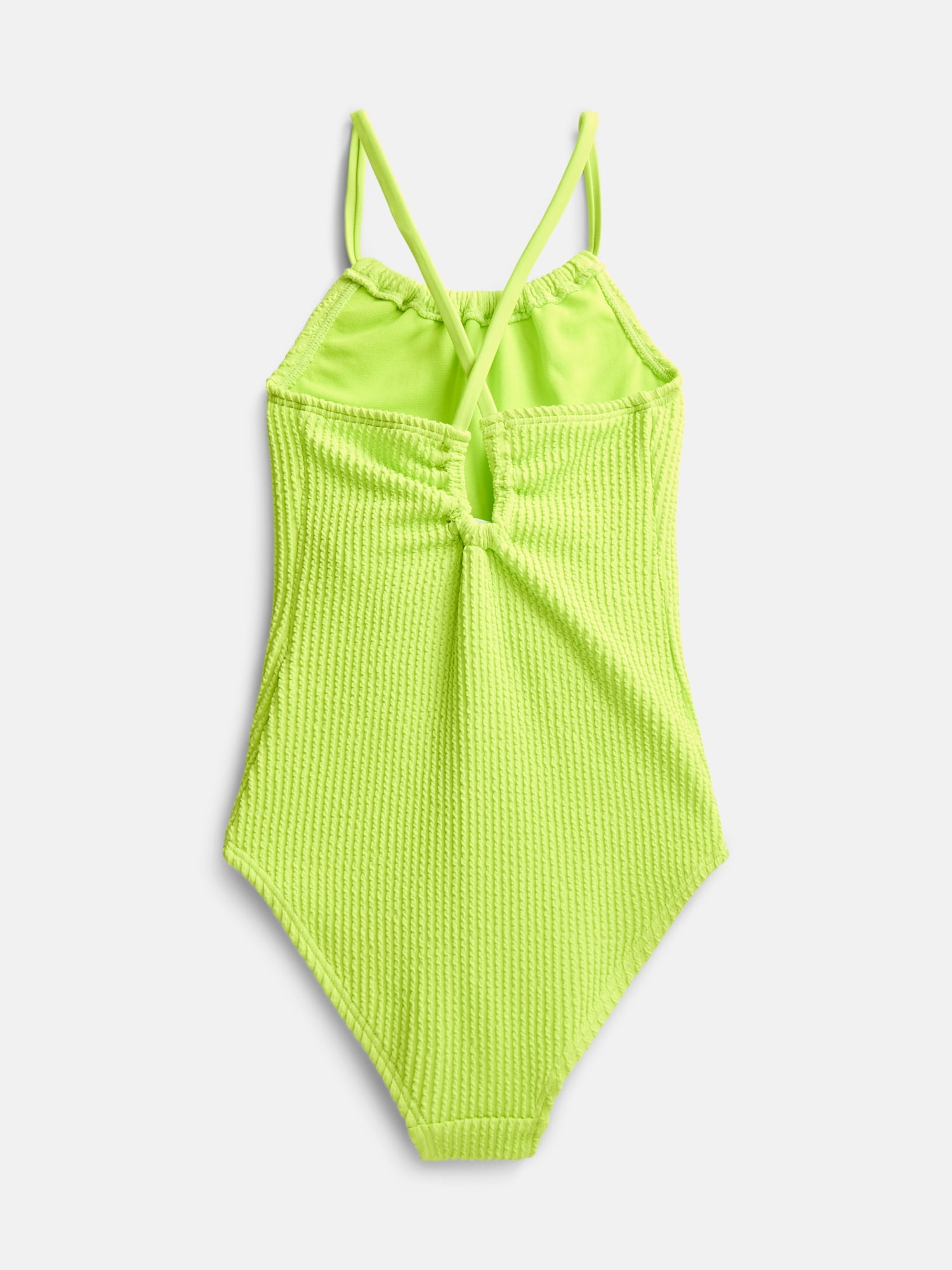 Wonder Nation Girls Cross Back Popcorn One Piece Swimsuit, Sizes XS-XL