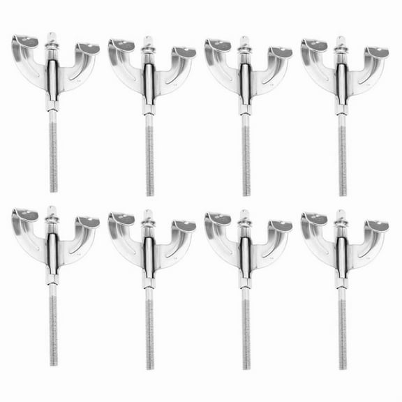 8 Pieces Bass Drum Claw Hook with Screws and Tension Rods for Bass Drum Repair Parts Accessories
